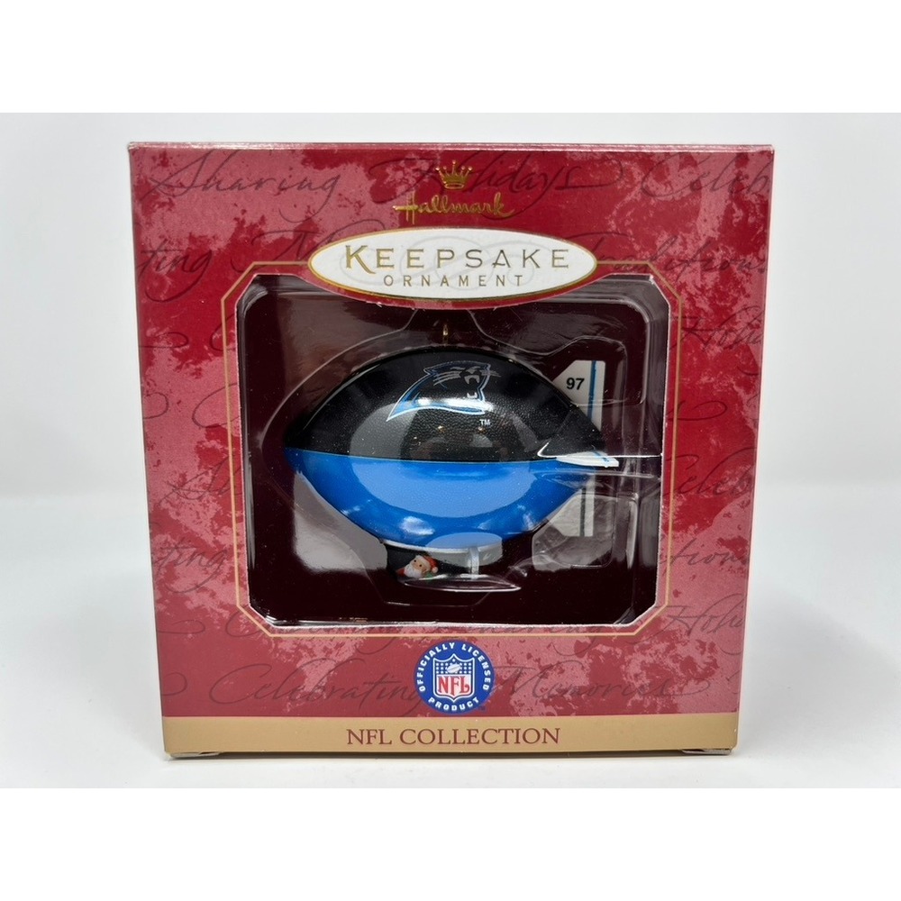 Hallmark Keepsake Ornament 1997 Carolina Panthers NFL Blimp Blue Black EXCELLENT